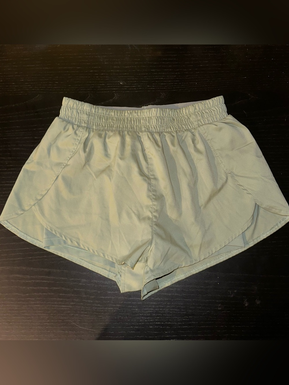 Sea Foam Green Girlfriend Collective Athletic Shorts with Pocket